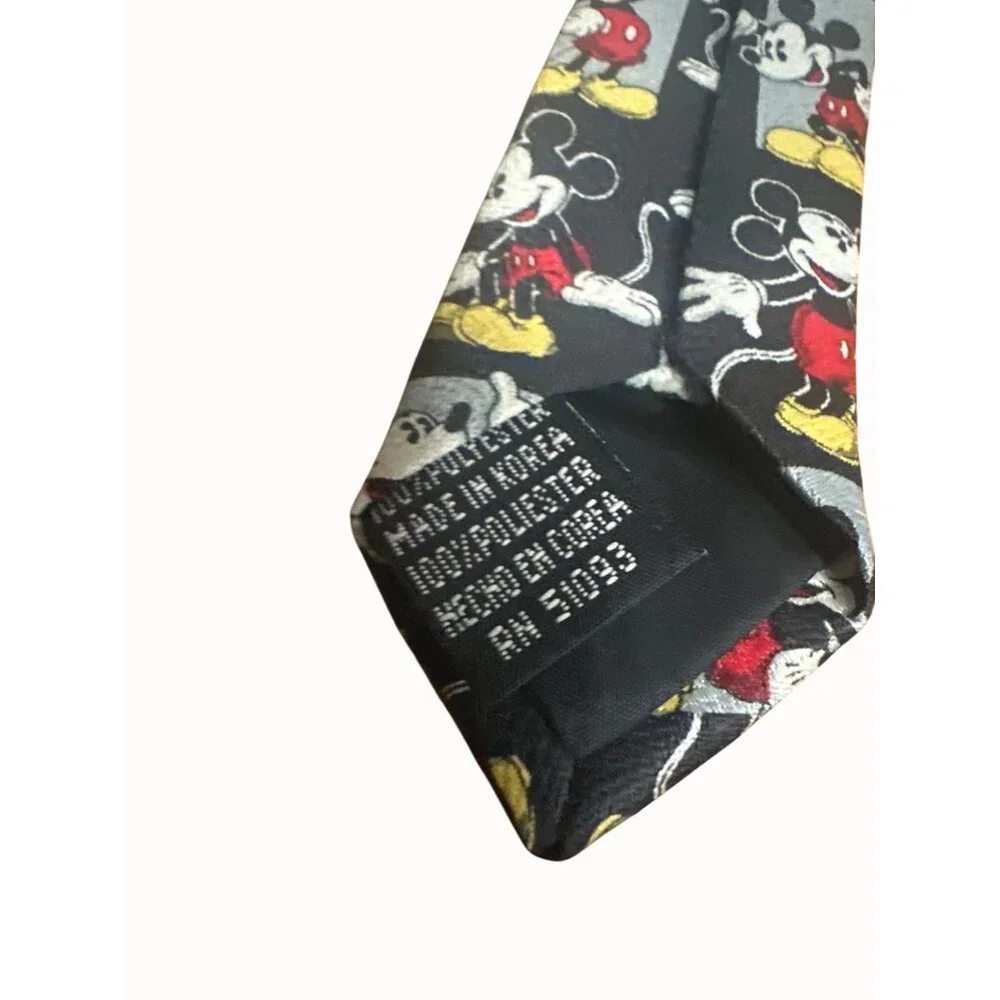 Mickey Unlimited Black Tie With Mickey Mouse‎ all over Pattern